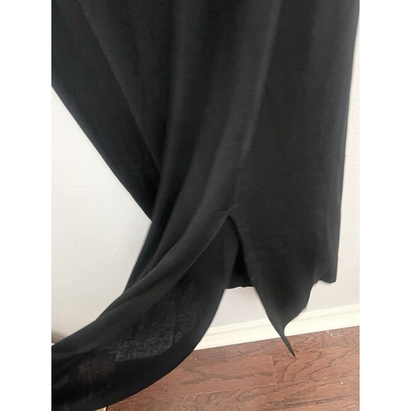 Exclusively MISOOK Dress Black Knit Maxi Short Sleeve Side Slit Size Medium $300 - Picture 5 of 8